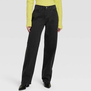 Universal Thread Mid-Rise Embellished Baggy Jean